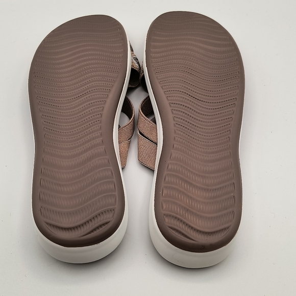 Woven Slip on Cross Cross Strap Flat Heel Beach Sandals 8.5 - Picture 5 of 5